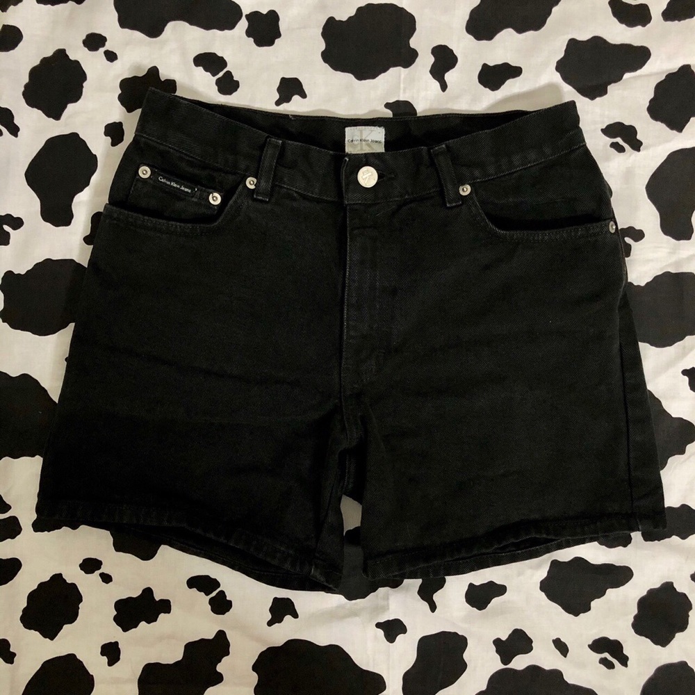 Calvin Klein black denim jean shorts ☆彡